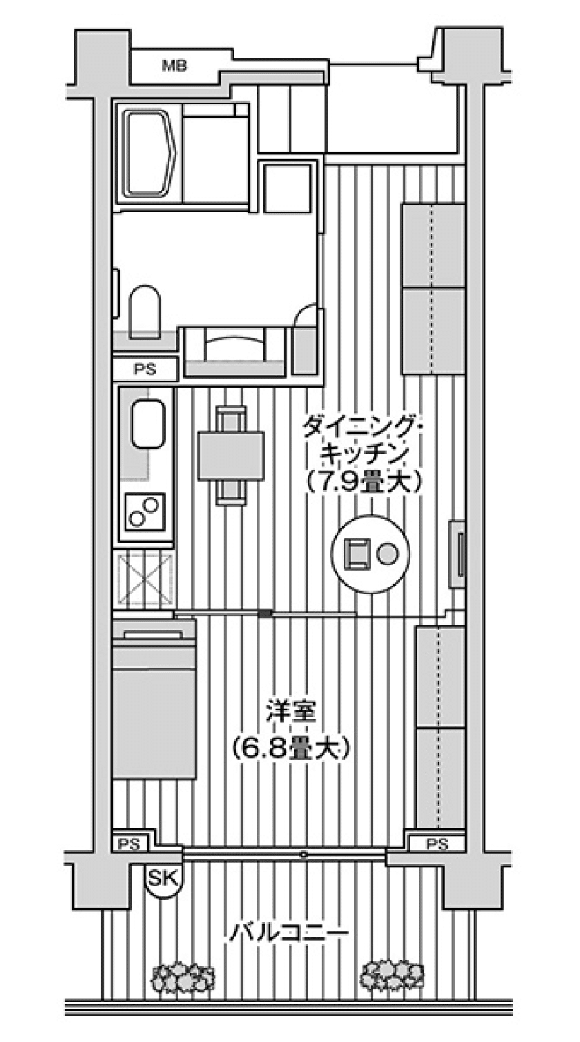 1DKの間取り